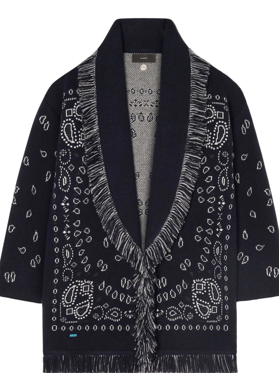 Affordable cardigan Women jacquard Alanui cashmere Bandana 0421